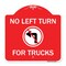 Signmission No Left Turn for Trucks W/ Graphic, Red & White Aluminum Sign, 18" x 18", RW-1818-23843 A-DES-RW-1818-23843 - alternate 1